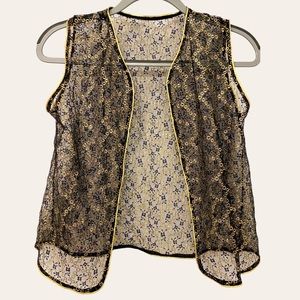 Vintage black lace vest/top from Paris